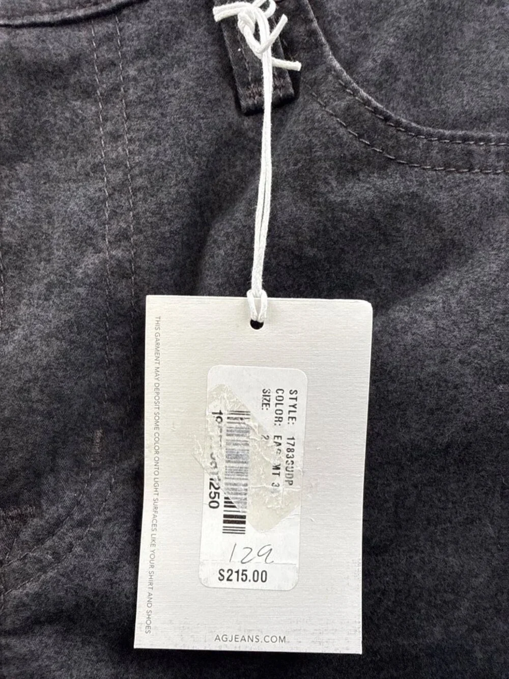 AG Adriano Goldschmied Tellis Modern Slim Sueded Sateen Pants Men's 29x34 NWT